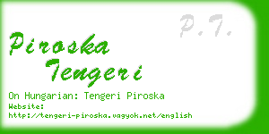 piroska tengeri business card